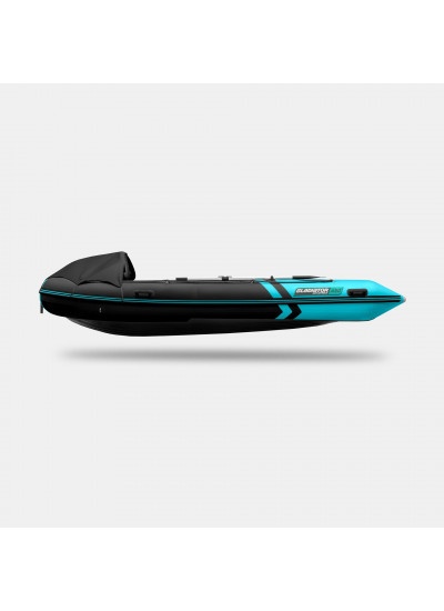 Лодка ПВХ GLADIATOR E450PRO (черный/бирюзовый)