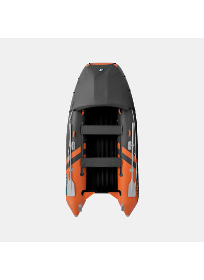 Лодка ПВХ GLADIATOR E350PRO (оранжевый/темно-серый)