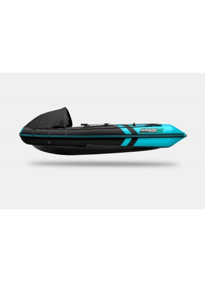 Лодка ПВХ GLADIATOR E350PRO (черный/бирюзовый)