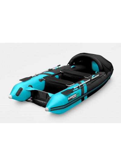 Лодка ПВХ GLADIATOR E350PRO (черный/бирюзовый)