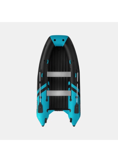 Лодка ПВХ GLADIATOR E350PRO (черный/бирюзовый)