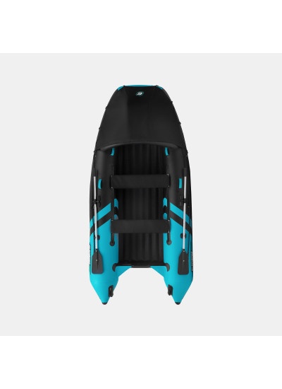 Лодка ПВХ GLADIATOR E350PRO (черный/бирюзовый)