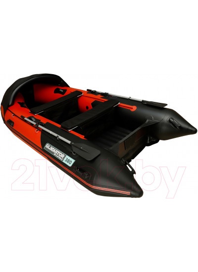 Лодка ПВХ GLADIATOR E350PRO нднд (красный/черный)