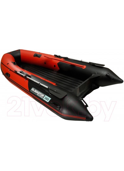 Лодка ПВХ GLADIATOR E350PRO нднд (красный/черный)