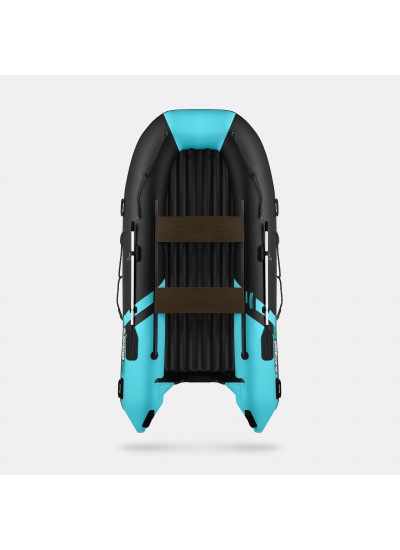 Лодка ПВХ GLADIATOR E380S (черный/бирюзовый)