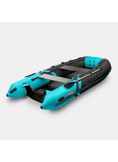 Лодка ПВХ GLADIATOR E420S (черный/бирюзовый)