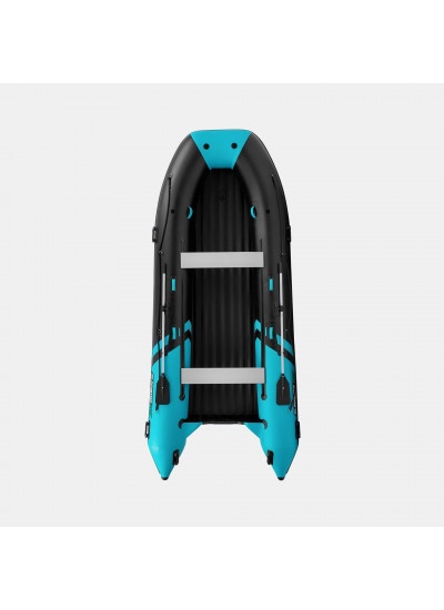 Лодка ПВХ GLADIATOR E450PRO (черный/бирюзовый)