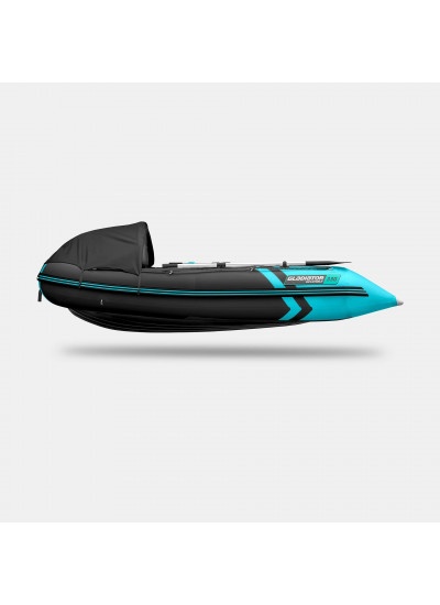 Лодка ПВХ GLADIATOR E330PRO (черный/бирюзовый)
