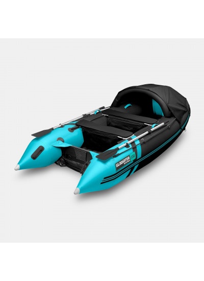 Лодка ПВХ GLADIATOR E330PRO (черный/бирюзовый)