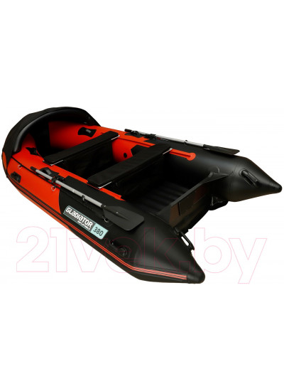 Лодка ПВХ GLADIATOR E420PRO нднд (красный/черный)