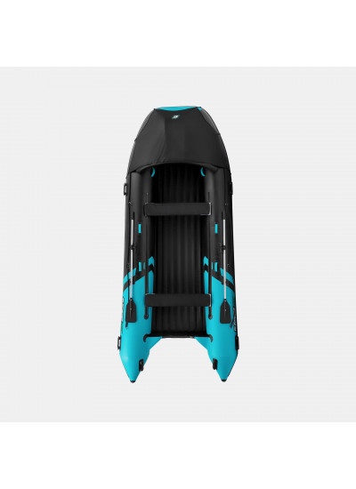 Лодка ПВХ GLADIATOR E450PRO (черный/бирюзовый)