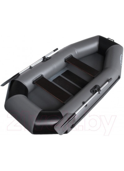 Лодка ПВХ Vivax К250 с ковриком-сланью (без киля, серый/черный)