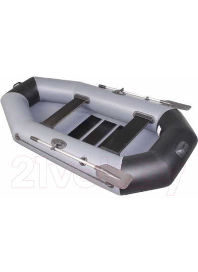 Лодка ПВХ Vivax К250 с ковриком-сланью (без киля, серый/черный)