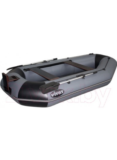 Лодка ПВХ Vivax К300Т с полом-книгой (без киля, серый/черный)