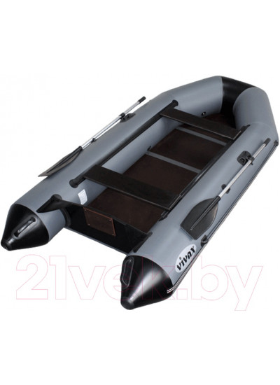 Лодка ПВХ Vivax Т330 с полом-книгой (с килем, серый/черный)