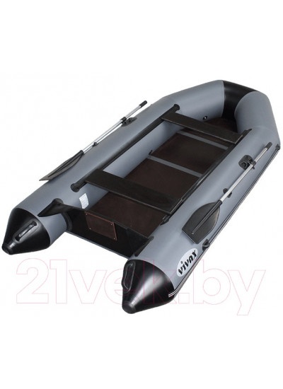 Лодка ПВХ Vivax Т330 с полом-книгой (без киля, серый/черный)