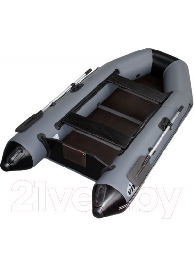 Лодка ПВХ Vivax Т280 с полом-книгой (с килем, серый/черный)