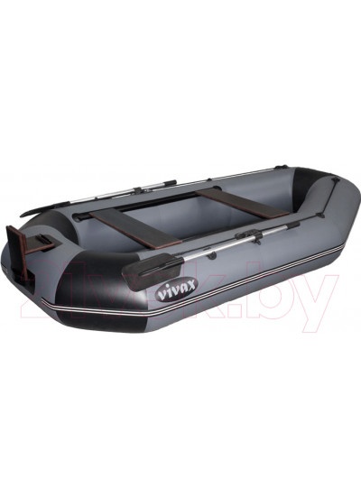 Лодка ПВХ Vivax К280Т с полом-сланью (без киля, серый/черный)