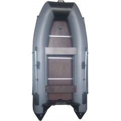 Лодка ПВХ Vivax Т380Р с жестким полом с аллюминиевыми стрингерами (с килем, серый/черный)