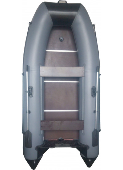 Лодка ПВХ Vivax Т380Р с жестким полом с аллюминиевыми стрингерами (с килем, серый/черный)