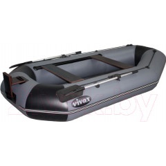 Лодка ПВХ Vivax К280Т с полом-книгой (без киля, серый/черный)