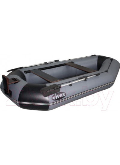 Лодка ПВХ Vivax К280Т с полом-книгой (без киля, серый/черный)