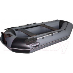 Лодка ПВХ Vivax К300Т с полом-книгой (без киля, серый/черный)