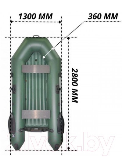 Лодка ПВХ Муссон 2800 НД (зеленый)