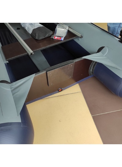 Лодка ПВХ Муссон 3400 СК (серый/синий)