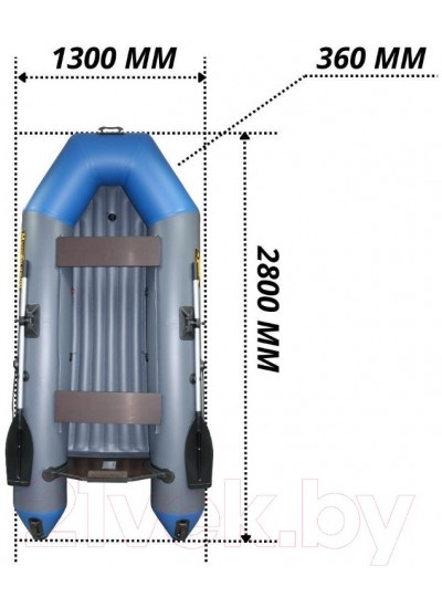 Лодка ПВХ Муссон 2800 НД (серый/синий)