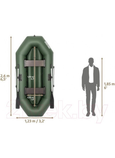 Лодка ПВХ Тонар Бриз А260 / 4897010 (зеленый)