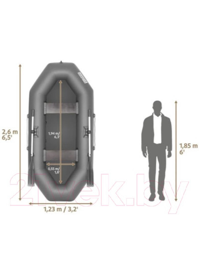 Лодка ПВХ Тонар Бриз 260 / 4999927 (серый)