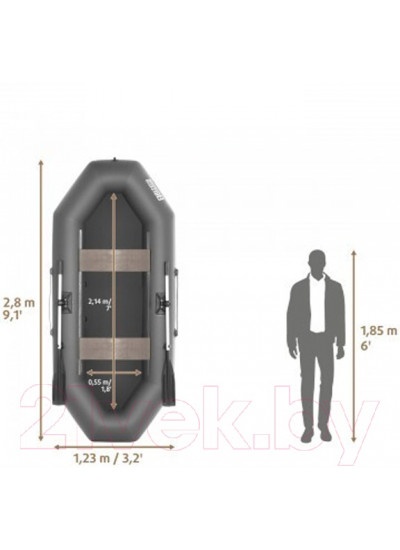 Лодка ПВХ Тонар Бриз 280 / 4999928 (серый)