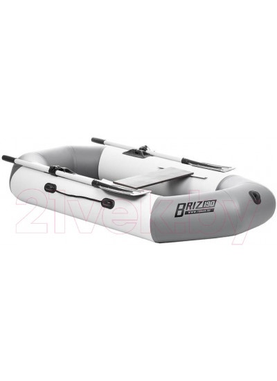 Лодка ПВХ Тонар Бриз 190 с веслами / 5751275 (белый/серый)