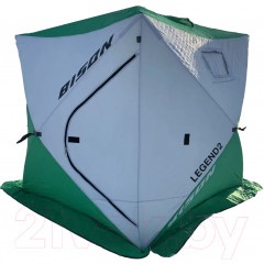 Палатка Bison Legend 2 трехслойная (белый/зеленый)