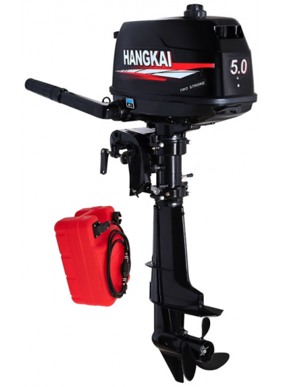 Мотор лодочный Hangkai 5.0 HP 2-х тактный + бак 12 литров