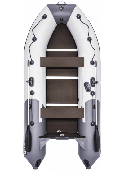 Лодка ПВХ Ривьера Компакт 3400 СК "Комби" светло-серый/графит