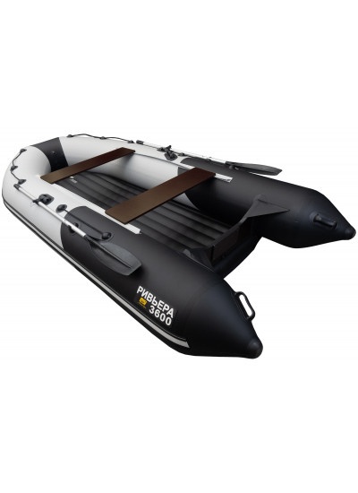Лодка ПВХ Ривьера Компакт 3600 НДНД "Комби" светло-серый/черный Лодка ПВХ Ривьера Компакт 3600 НДНД "Комби" светло-серый/черный