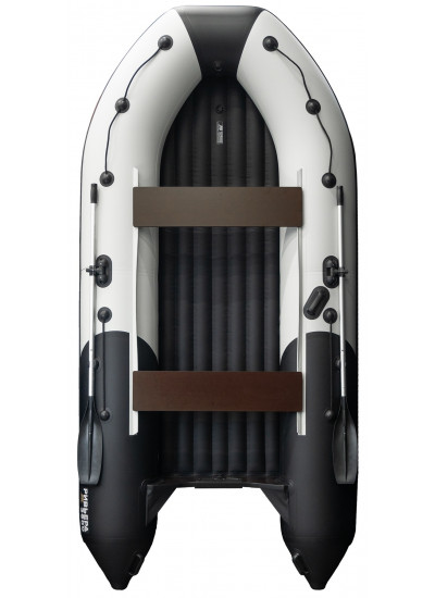 Лодка ПВХ Ривьера Компакт 3600 НДНД "Комби" светло-серый/черный