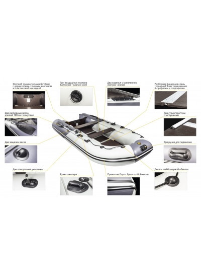 Лодка ПВХ Ривьера Компакт 3200 СК "Комби" светло-серый/графит Лодка ПВХ Ривьера Компакт 3200 СК "Комби" светло-серый/графит