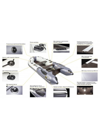 Лодка ПВХ Ривьера Компакт 3200 СК "Комби" светло-серый/графит Лодка ПВХ Ривьера Компакт 3200 СК "Комби" светло-серый/графит