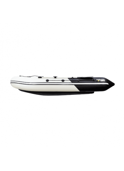 Лодка ПВХ Ривьера 3600 Килевое надувное дно "Комби" светло-серый/черный