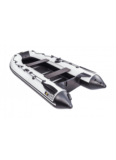 Лодка ПВХ Ривьера Компакт 2900 СК "Касатка" светло-серый/чёрный