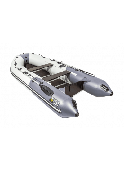 Лодка ПВХ Ривьера Компакт 3600 СК "Комби" светло-серый/графит