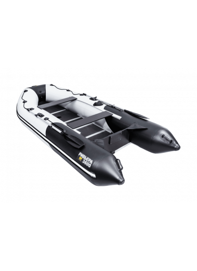 Лодка ПВХ Ривьера Компакт 3600 СК "Комби" светло-серый/черный