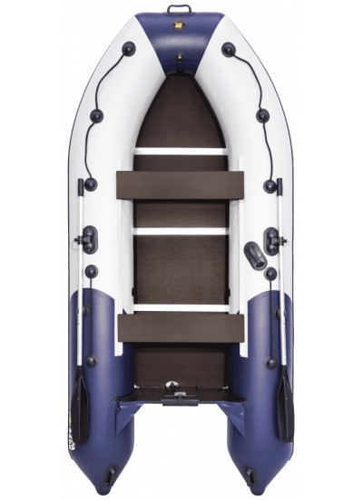 Лодка ПВХ Ривьера Компакт 3400 СК "Комби" светло-серый/синий
