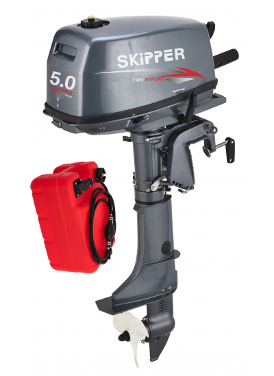 Мотор лодочный Шкипер 5.0 HP POWER PLUS 2-х тактный + бак 12 литров