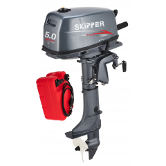 Мотор лодочный Шкипер 5.0 HP POWER PLUS 2-х тактный + бак 12 литров