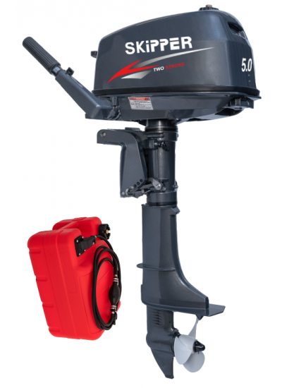 Мотор лодочный Шкипер 5.0 HP 2-х тактный + бак 12 литров