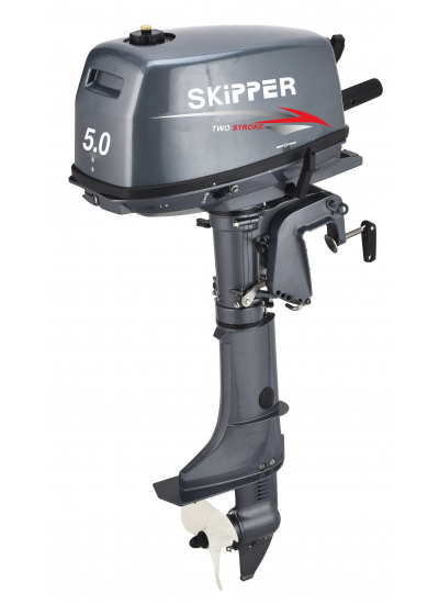 Мотор лодочный Шкипер 5.0 HP 2-х тактный + бак 12 литров